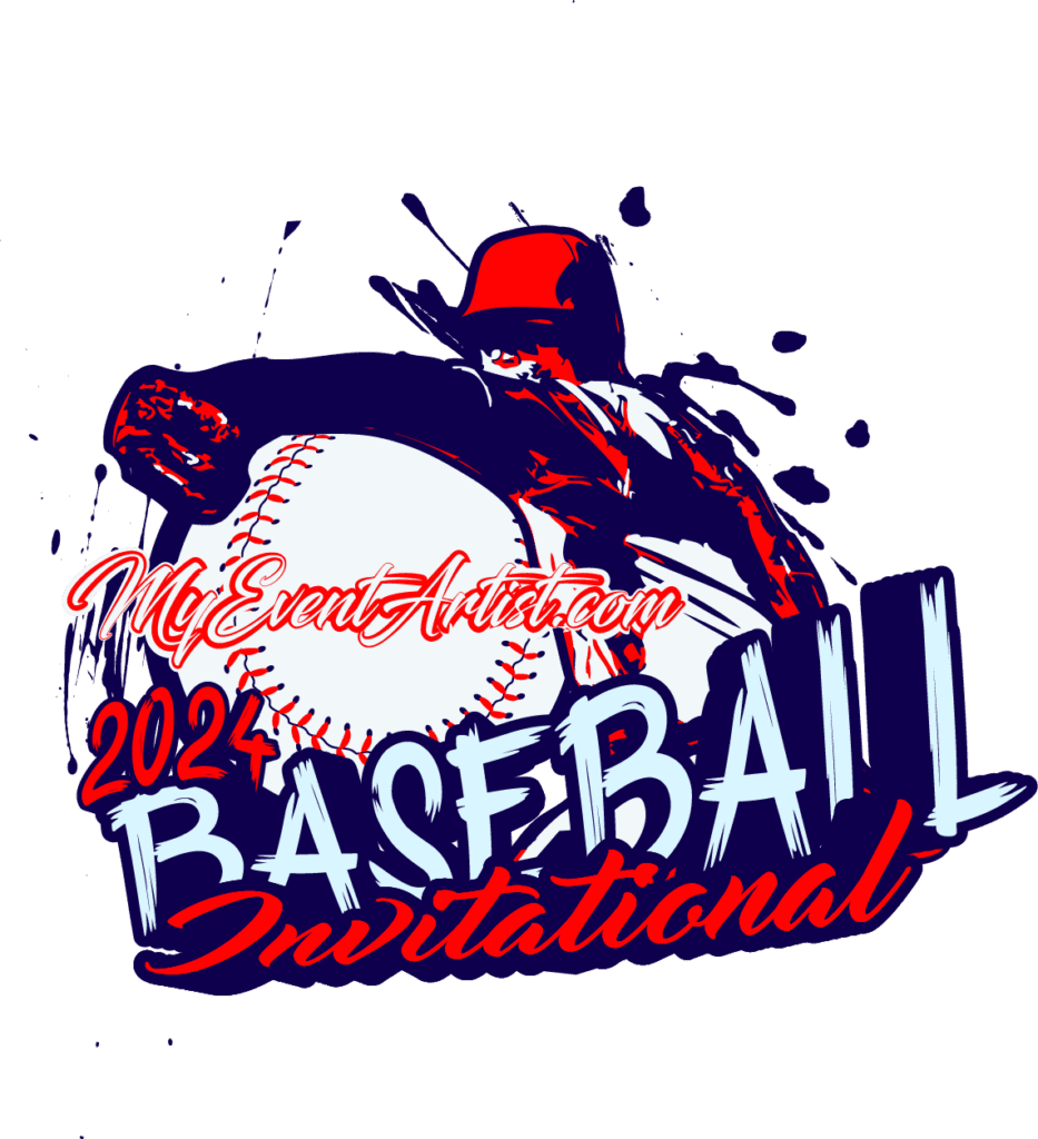BASEBALL INVITATIONAL VECTOR LOGO DESIGN FOR PRINT