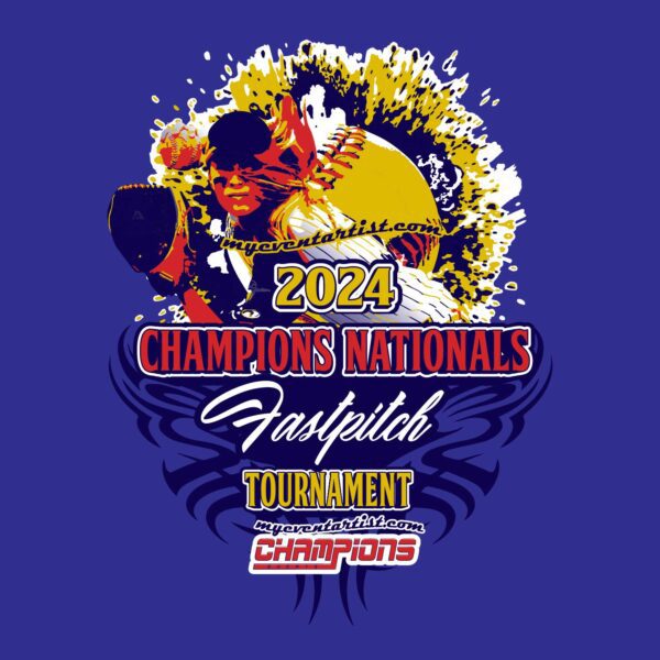 Softball Champions National Fastpitch Tournament Adjustable Vector Logo Design for Print