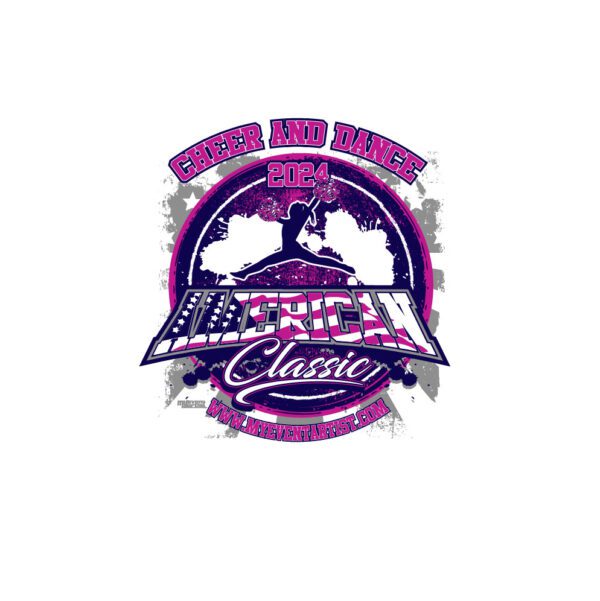 CHEER AND DANCE MAGENTA AND BLUE AMERICAN CLASSIC EVENT PRINT READY VECTOR DESIGN