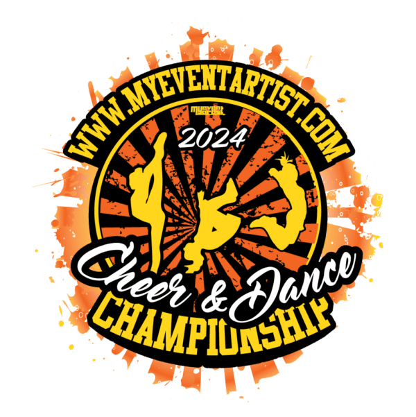 CHEER AND DANCE YELLOW ORANGE CHAMPIONSHIP EVENT PRINT READY VECTOR DESIGN