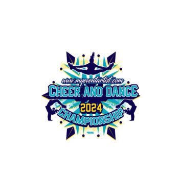 CHEER AND DANCE BLUE AND GREEN CHAMPIONSHIP EVENT PRINT READY VECTOR DESIGN