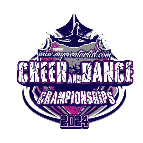 CHEER AND DANCE PURPLE AND BLUE CHAMPIONSHIPS PRINT READY VECTOR DESIGN