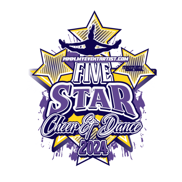 CHEER AND DANCE FIVE STAR EVENT PRINT READY VECTOR DESIGN