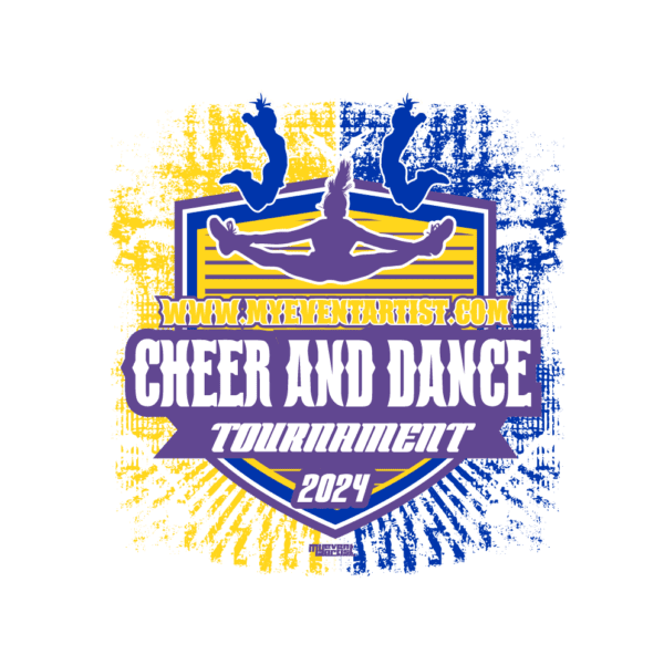 CHEER AND DANCE BLUE AND GOLD TOURNAMENT PRINT READY VECTOR DESIGN