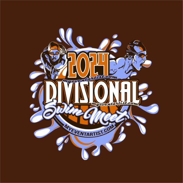 DIVISIONAL SWIM MEET ADJUSTABLE VECTOR LOGO DESIGN FOR PRINT