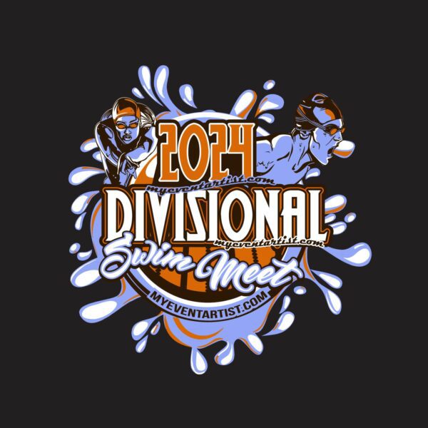 DIVISIONAL SWIM MEET ADJUSTABLE VECTOR LOGO DESIGN FOR PRINT