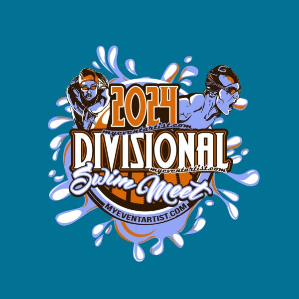 DIVISIONAL SWIM MEET ADJUSTABLE VECTOR LOGO DESIGN FOR PRINT