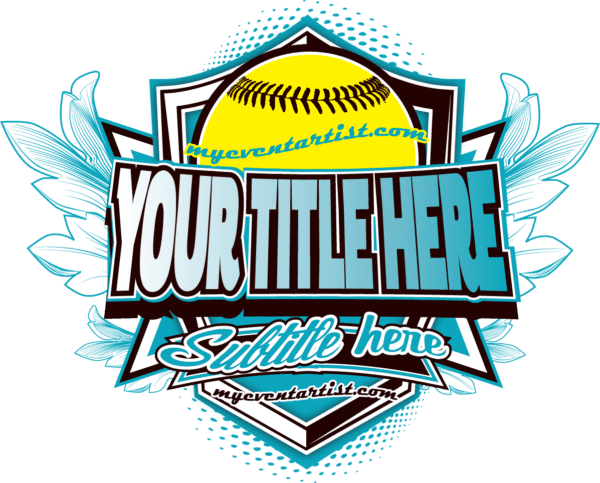 SOFTBALL VECTOR DESIGN, ADJUSTABLE LIVE FONT, FOR PRINT