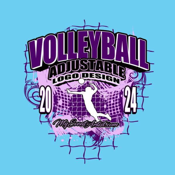 VOLLEYBALL ADJUSTABLE LOGO DESIGN READY FOR PRINT