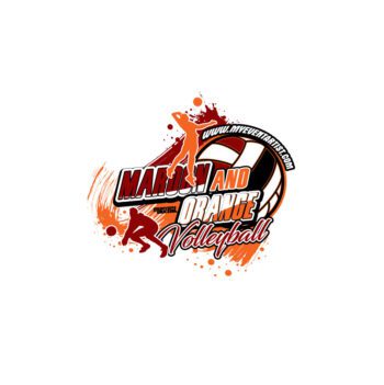 VOLLEYBALL MAROON AND ORANGE VOLLEYBALL EVENT PRINT READY VECTOR DESIGN10-01