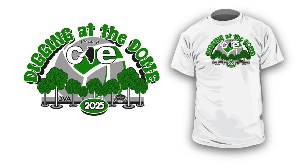 CIE Diggin’ at the Dome Championship 2025 Volleyball Vector Logo Design for T-Shirt