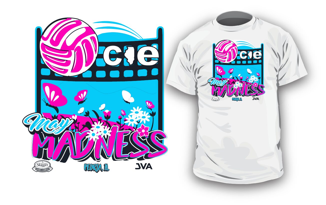 CIE May Madness 2025 Volleyball Vector Logo Design for T-Shirt