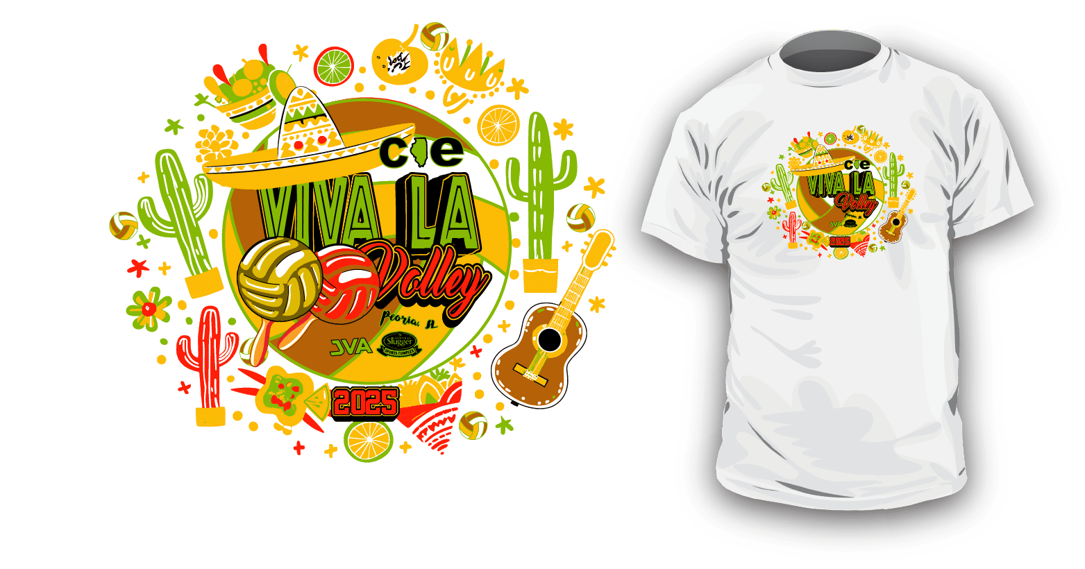 CIE Viva La Volley 2025 Volleyball Vector Logo Design for T-Shirt