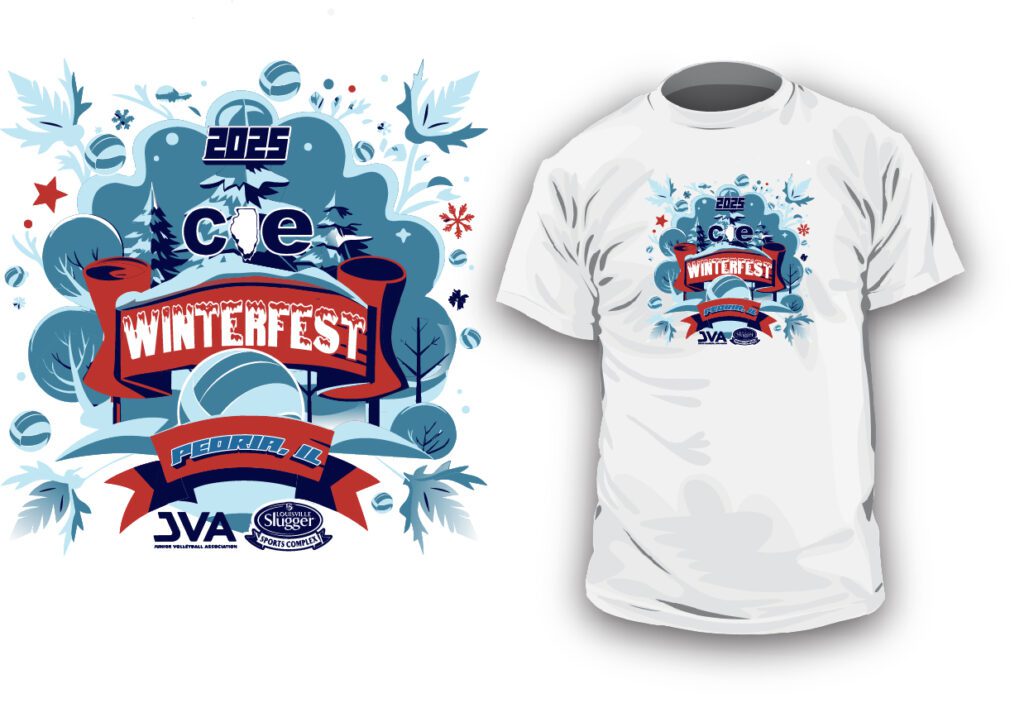 CIE Winterfest 2025 Volleyball Vector Logo Design for T-Shirt