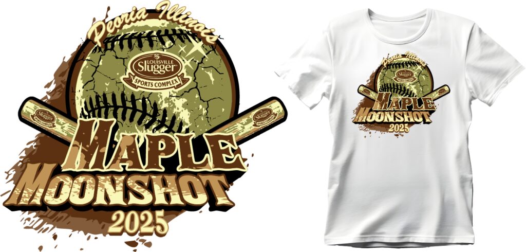 Maple Moonshot 2025 Fastpitch Vector Logo Design for T-Shirt