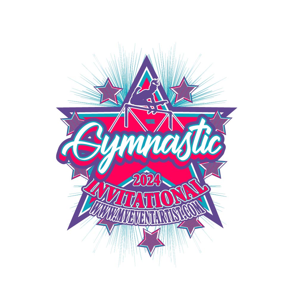 Grace in Motion: Designing the Gymnastics Invitational Event Print-Ready Vector Logo