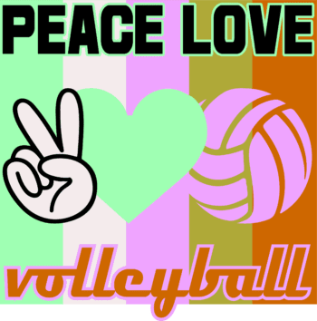 peace love volleyball free vector tshirt design