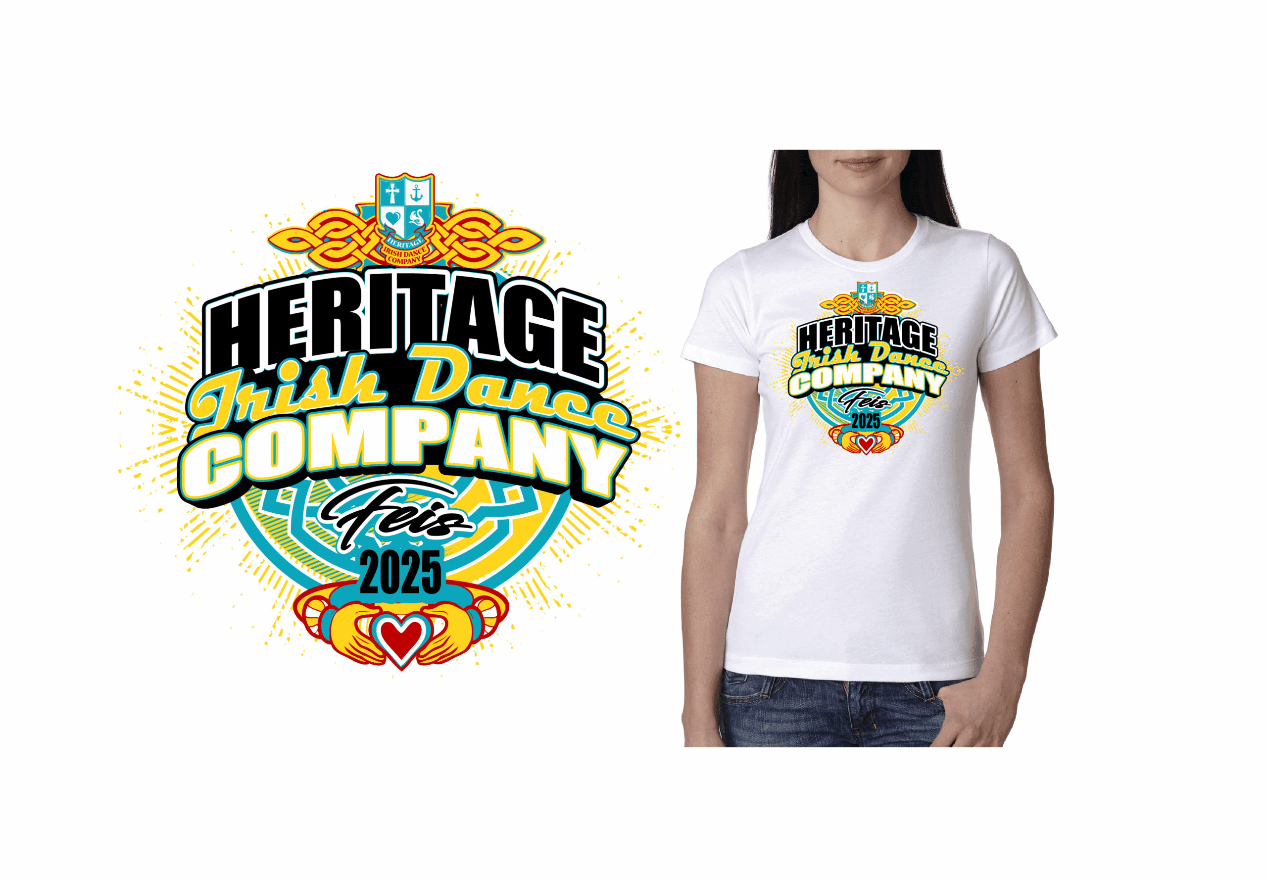 TSHIRT LOGO DESIGN FOR IRISH DANCE EVENT 2025 Heritage Irish Dance Company Feis