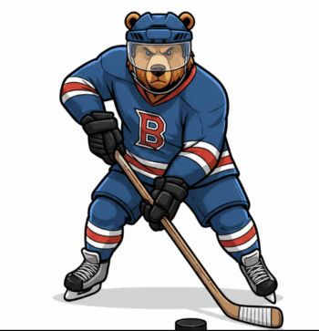 ICE HOCKEY BEAR MASCOT 1