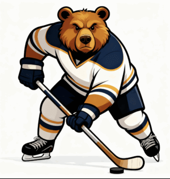ICE HOCKEY BEAR MASCOT 2