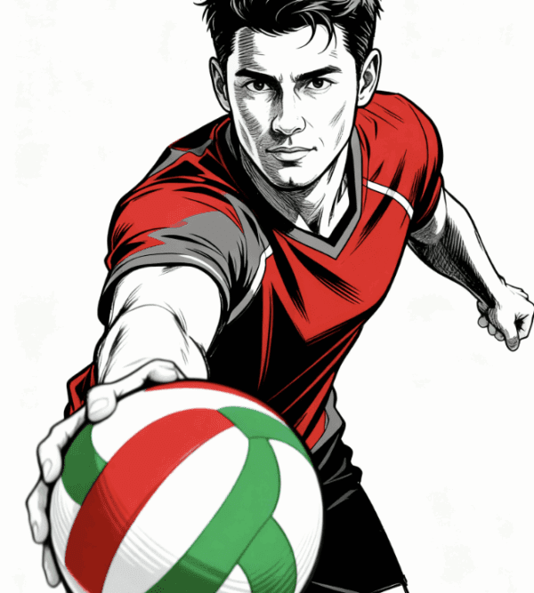 MALE VOLLEYBALL PLAYER VECTOR DESIGN 8