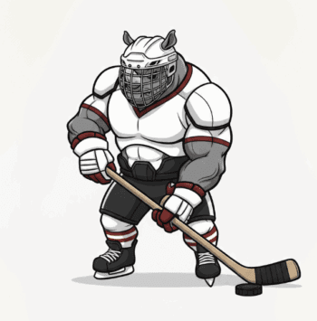 RHINO ICE HOCKEY MASCOT