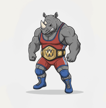 RHINO WRESTLER MASCOT