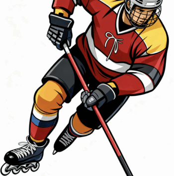 ROLLER HOCKEY MALE PLAYER VECTOR DESIGN 1