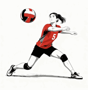 VOLLEYBALL PLAYER FEMALE VECTOR DESIGN 1 2