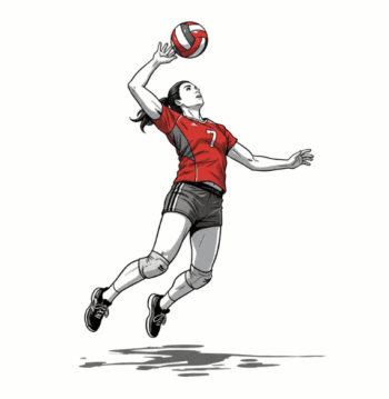 VOLLEYBALL PLAYER FEMALE VECTOR DESIGN 14