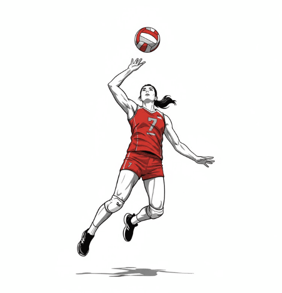 VOLLEYBALL PLAYER FEAMLE VECTOR DESIGN 3