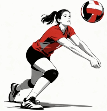 VOLLEYBALL PLAYER FEAMLE VECTOR DESIGN 9