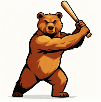 BASEBALL bear mascots myeventartist.com READY TO HIT A BASEBALL
