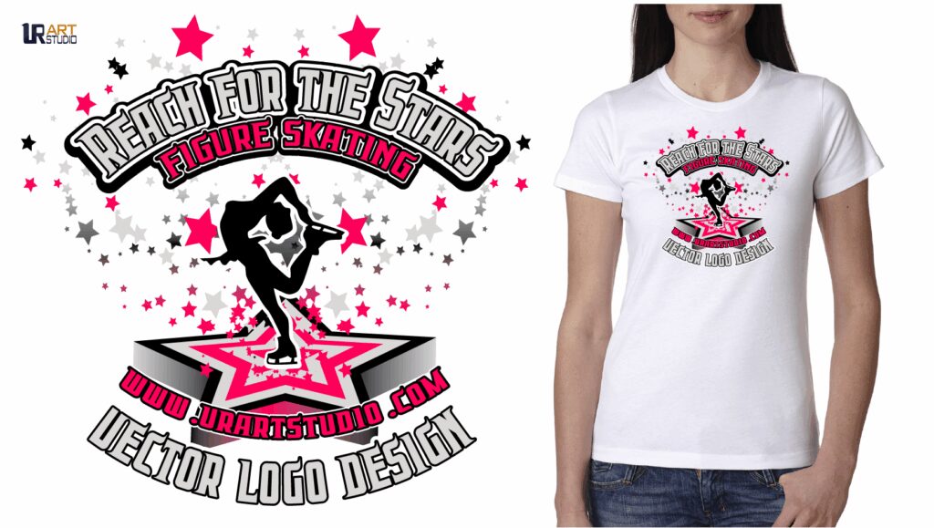 Gliding to Greatness with the Reach for the Stars Figure Skating 2022 Logo Design by MyEventArtist