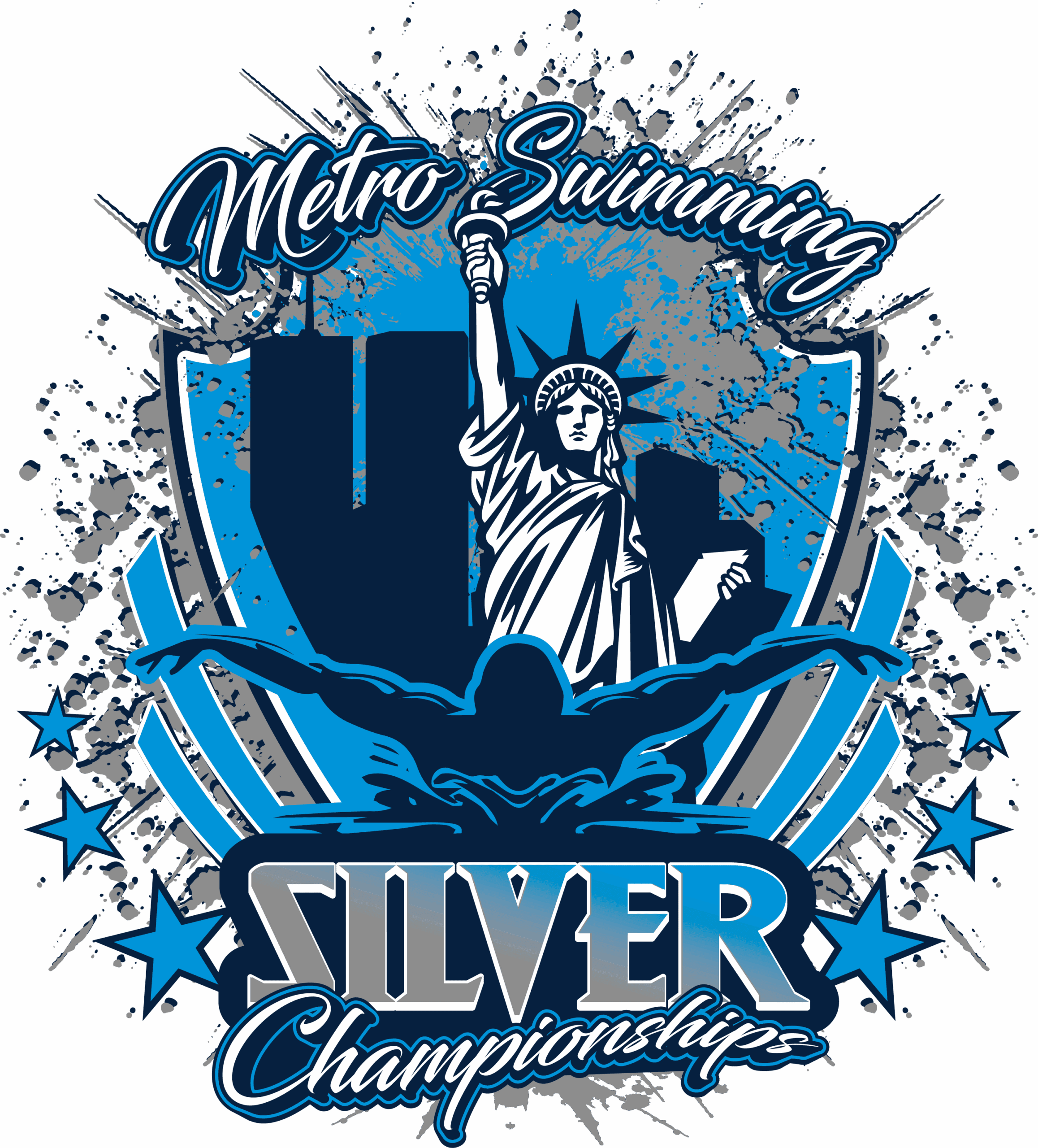 Making Waves with the Metropolitan Swimming Silver Championships South Brandon Logo Design by MyEventArtist