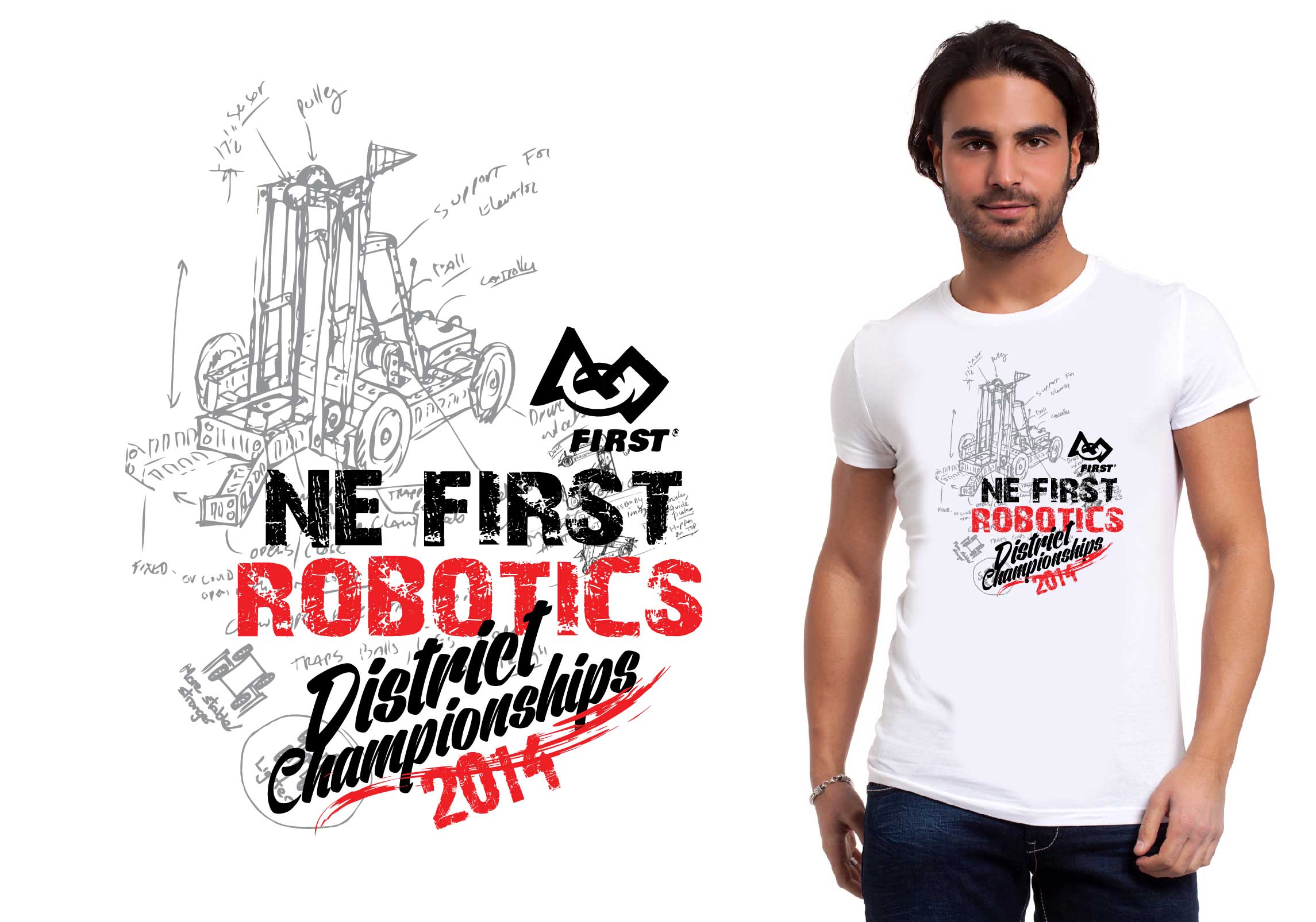 NE FIRST Robotics District Championships vector logo design