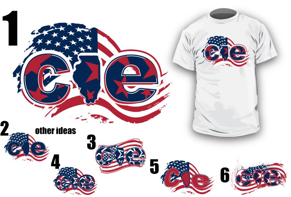 CIE AMERICAN FLAG vector logo design with multiple options