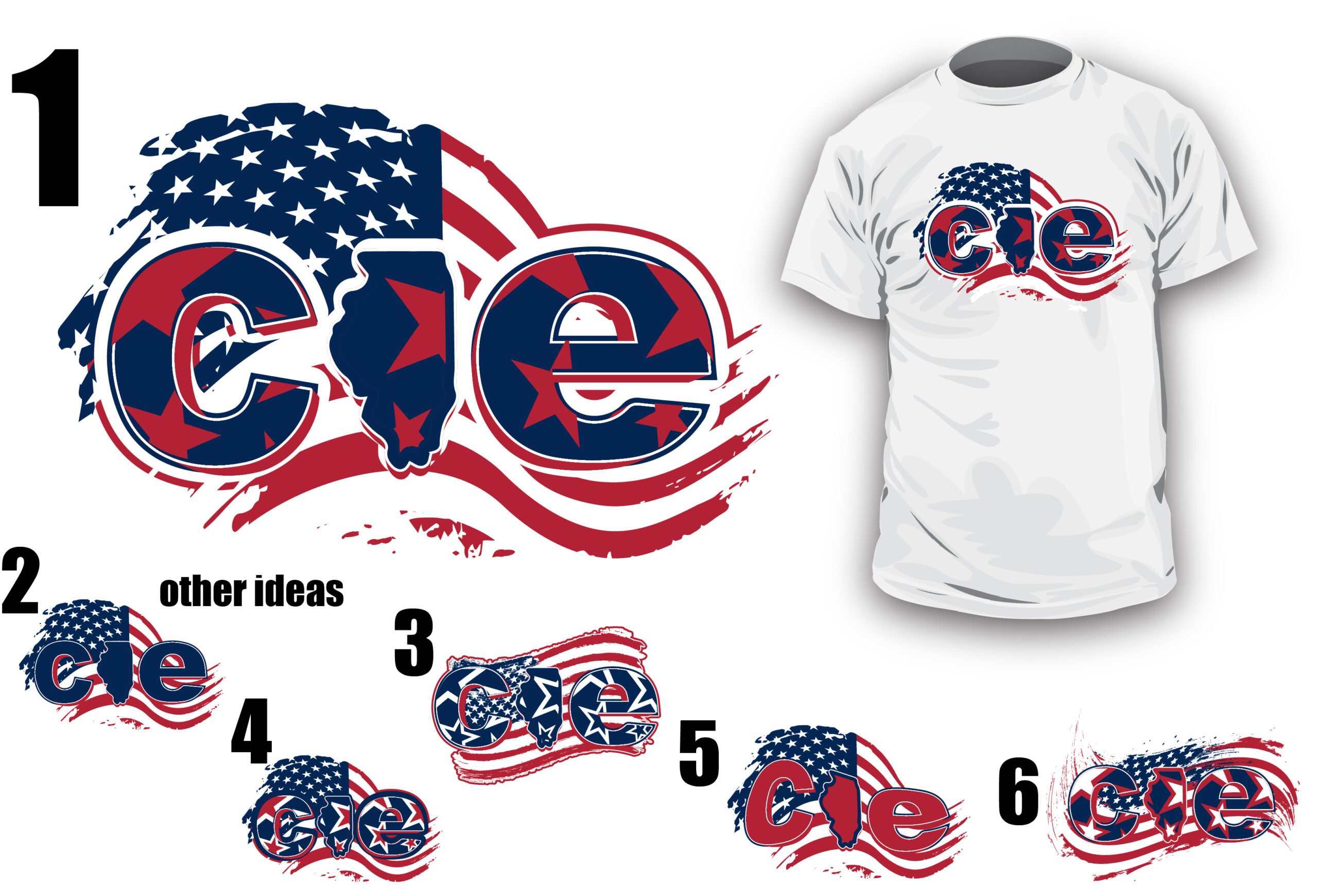 CIE AMERICAN FLAG vector logo design with multiple options
