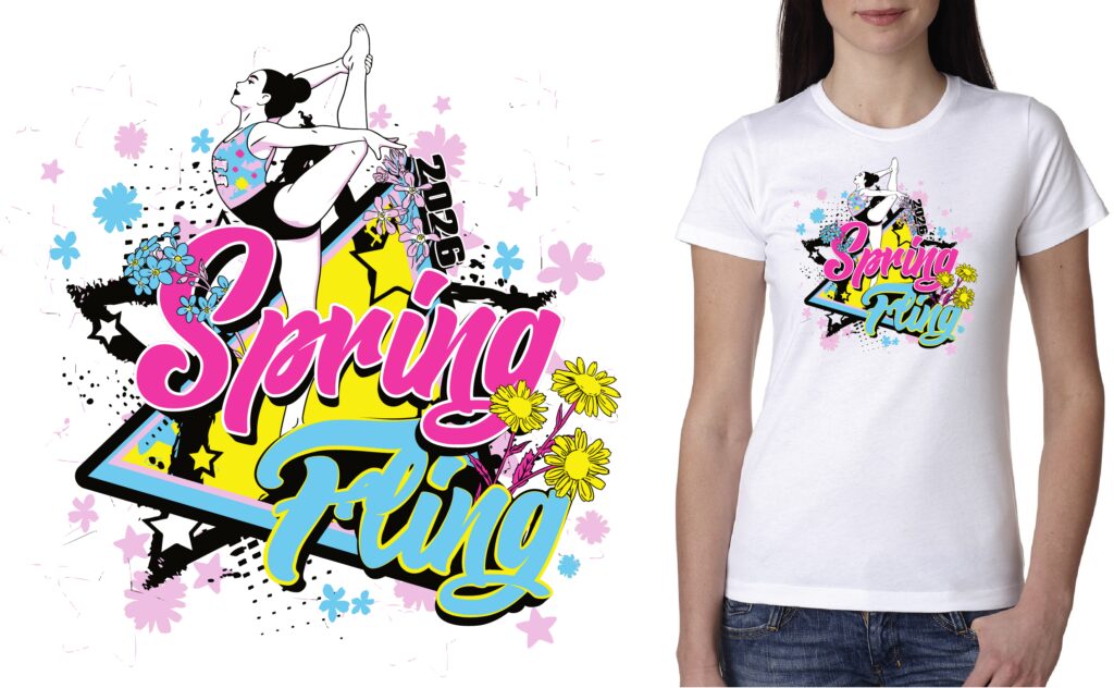 vector logo design for GYMNASTICS SPRING FLING 2026 event