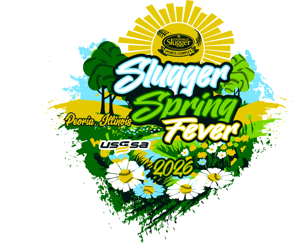 vector logo design for Slugger Spring Fever 2026 fast pitch soft ball event