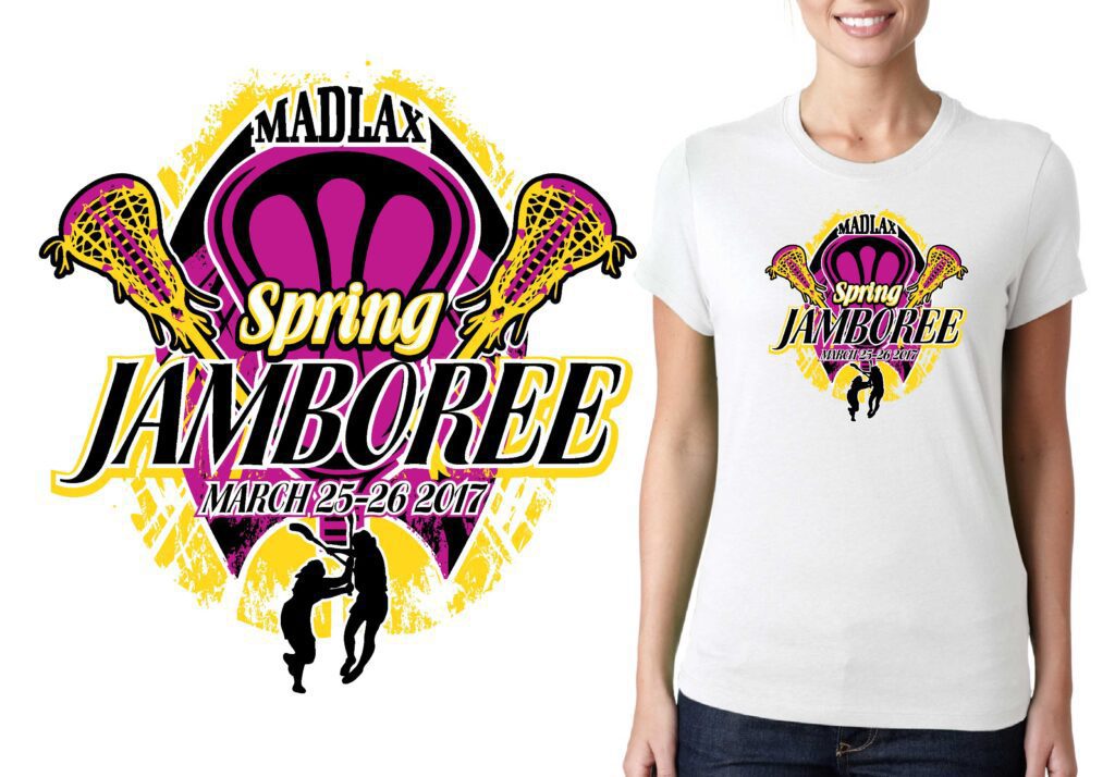 WLF Spring Jam: A Bold and Energetic Vector Logo Design for a Premier Girls’ Lacrosse Event