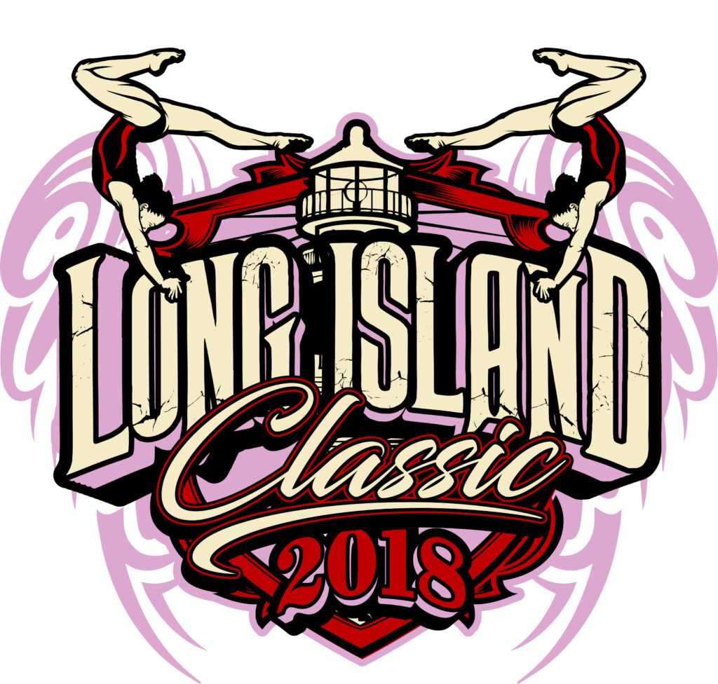 Grace on the Coastline: Vector Logo Design for the GYMNASTICS LONG ISLAND CLASSIC T‑Shirt