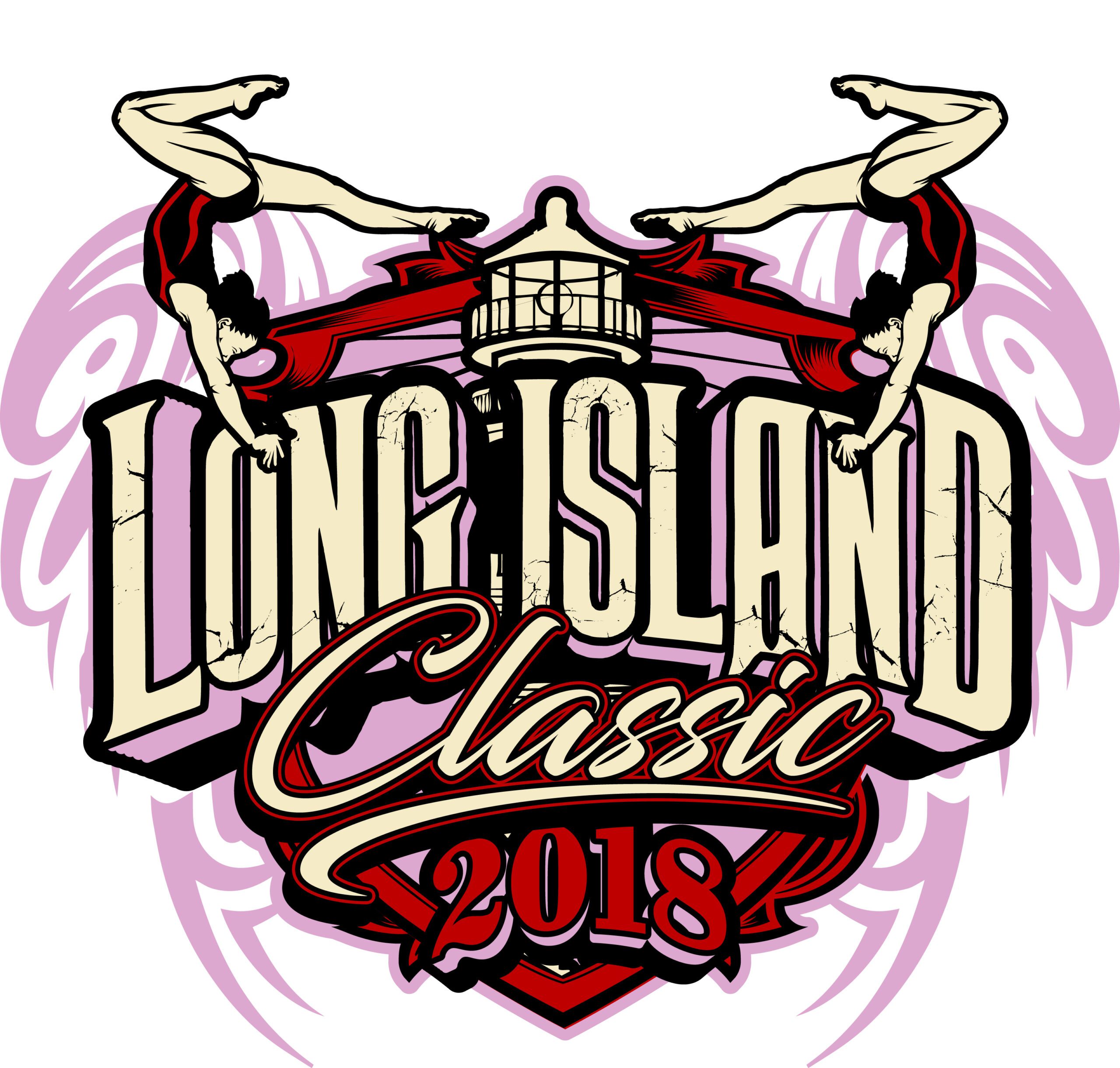 Grace on the Coastline: Vector Logo Design for the GYMNASTICS LONG ISLAND CLASSIC T‑Shirt