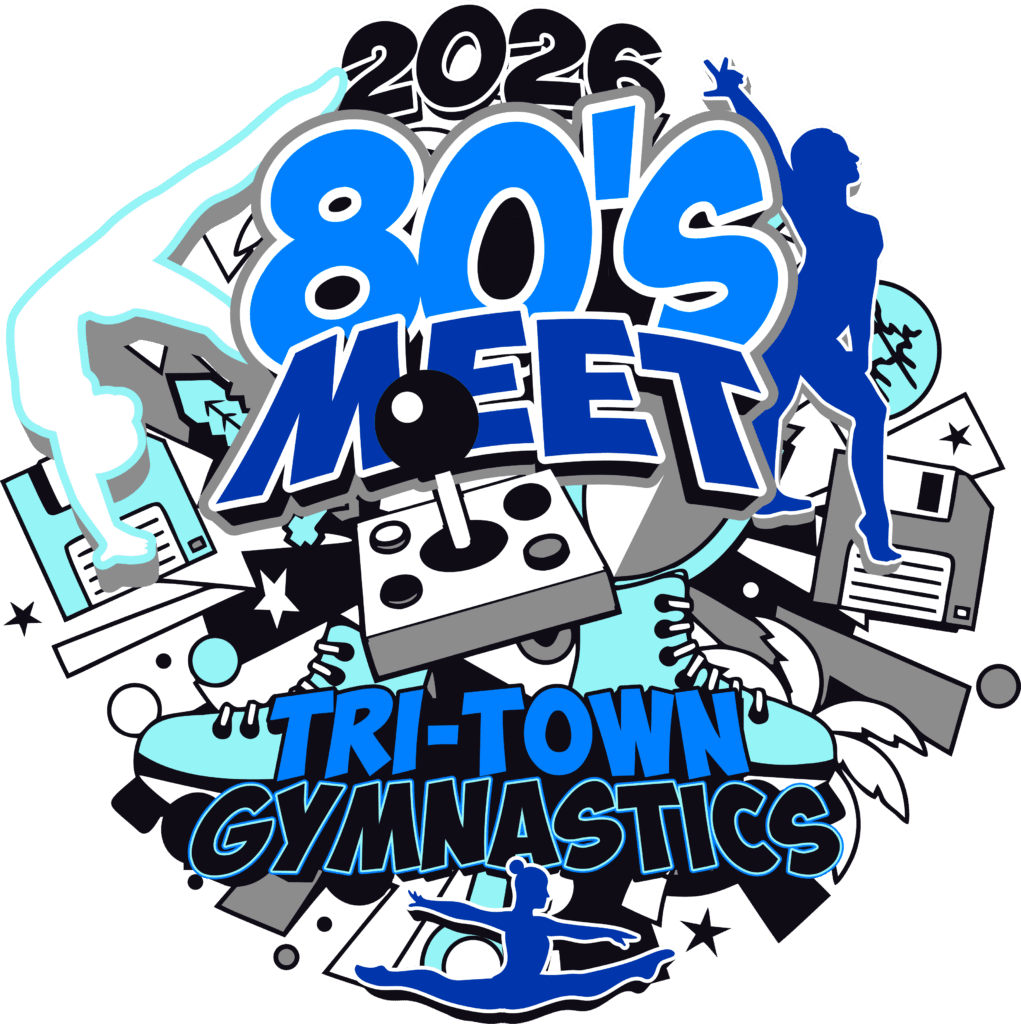 Tri-Town Gymnastics 2026 vector logo design for print on t-shirt
