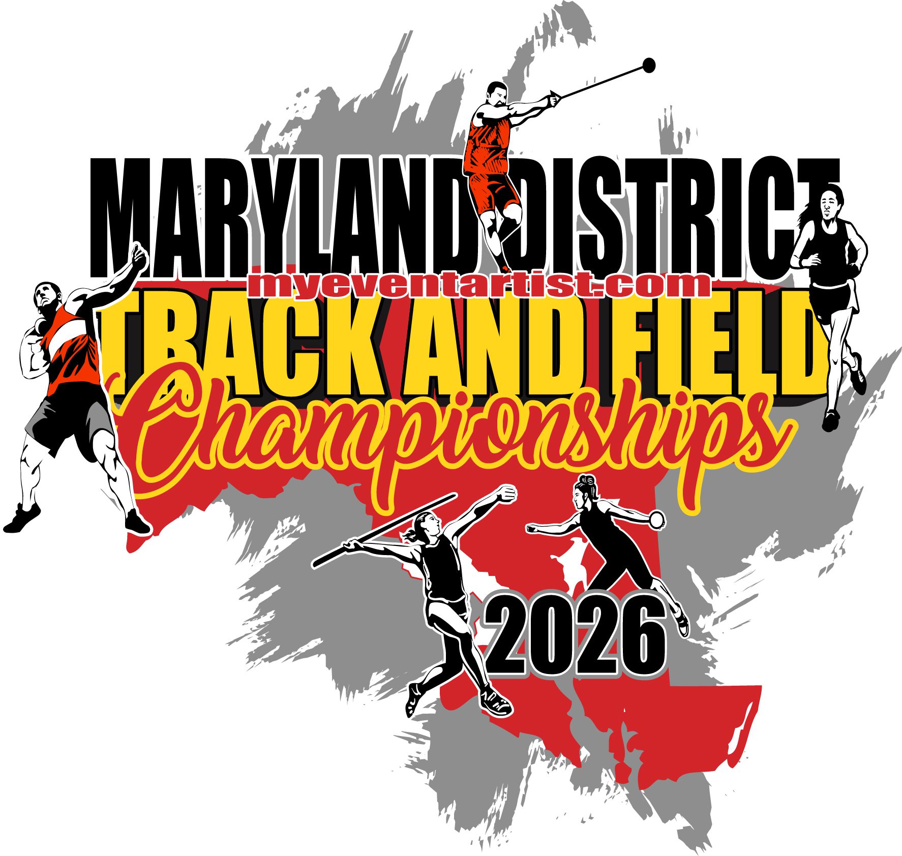 TRACK AND FIELD Maryland District Championships DOWNLOADABLE VECTOR DESIGN FOR PRINT .AI, .EPS, .SVG, .PDF