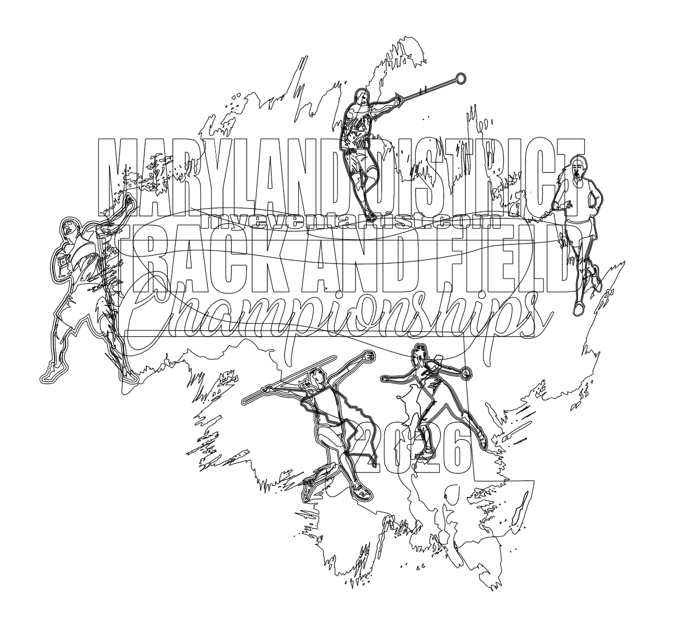 TRACK AND FIELD Maryland District Championships DOWNLOADABLE VECTOR DESIGN FOR PRINT .AI, .EPS, .SVG, .PDF