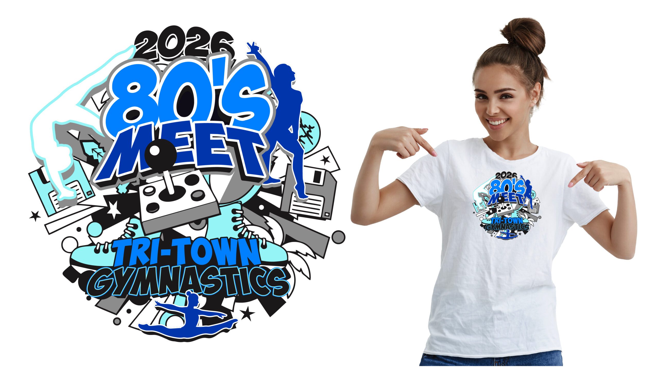 Tri-Town Gymnastics — 2026 Vector Logo Design for T‑Shirt Printing