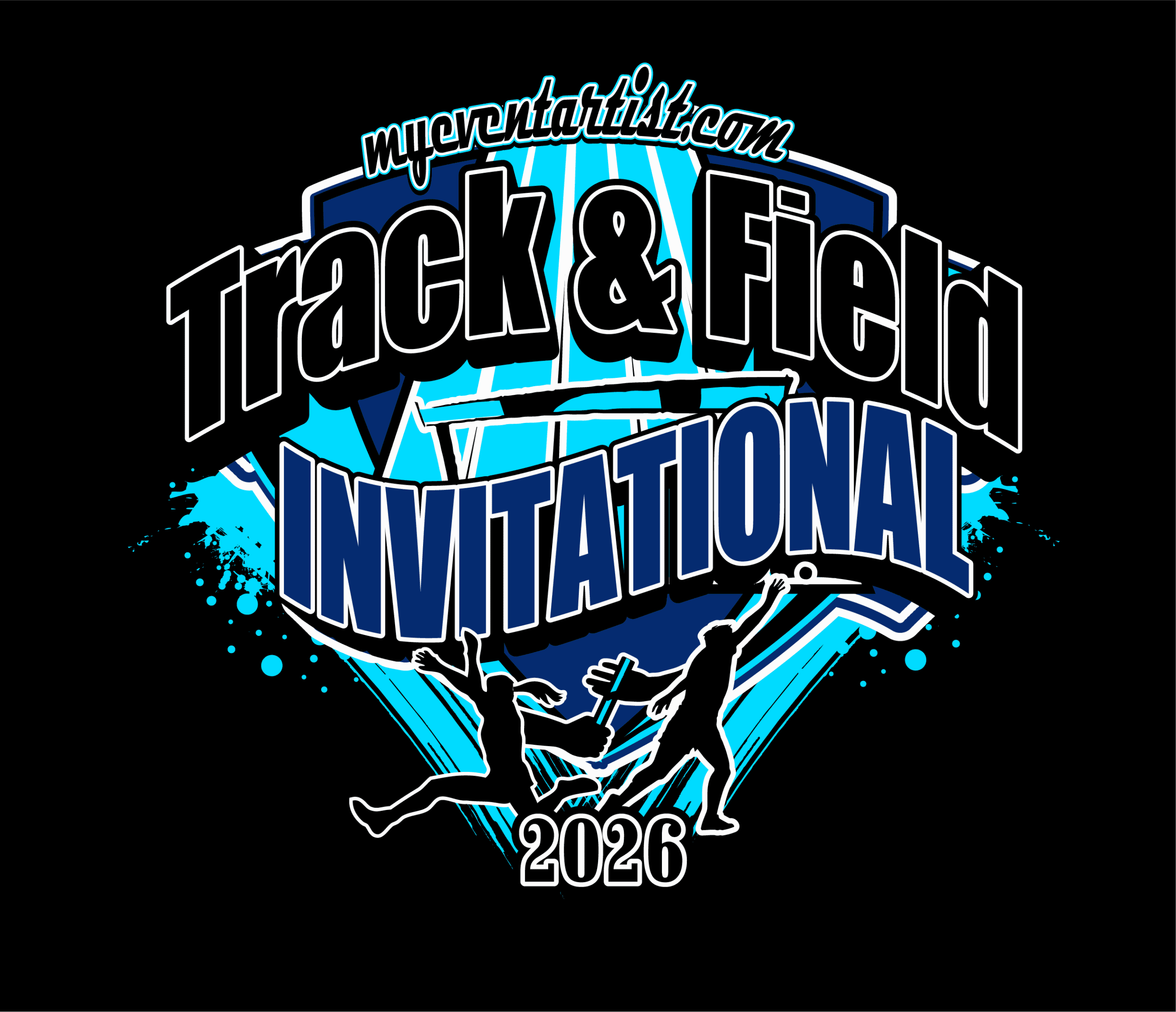 track and field vector logo design invitational 2026 downloadable for print 6