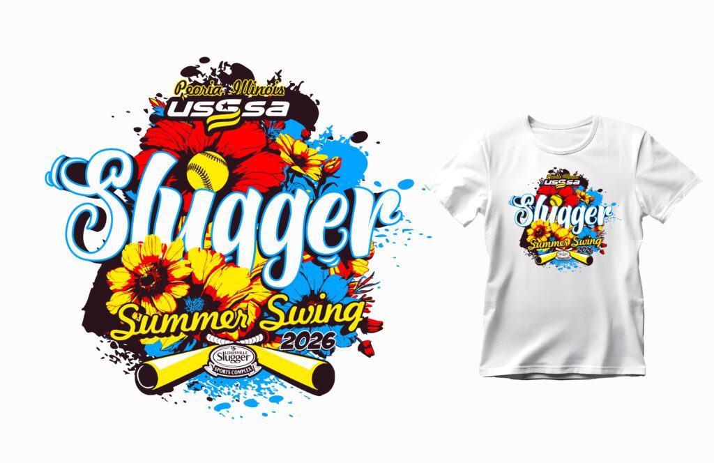 Slugger Summer Swing 2026 — Vibrant Vector Logo Design for Softball Events